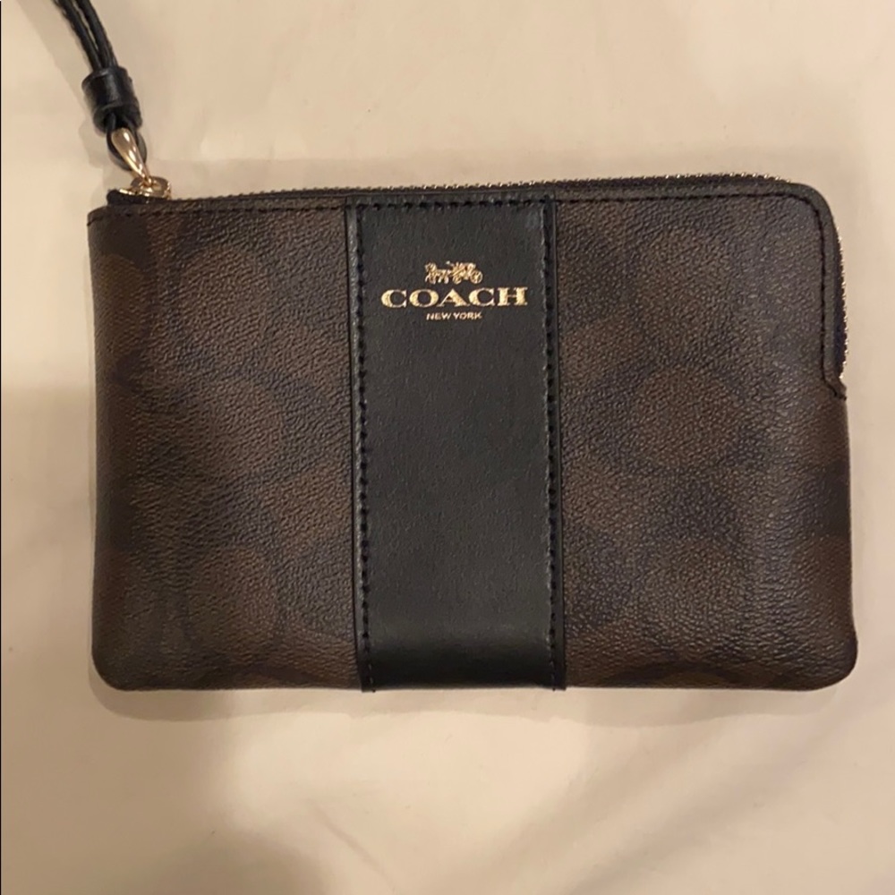 Brown coach wristlet